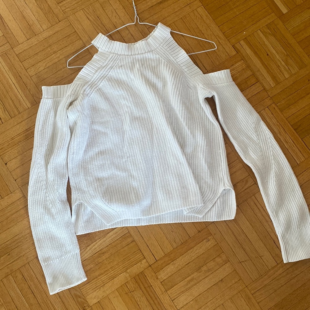 rag & bone cut off white sweater